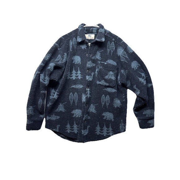 True Grit Other - Vtg Fleece Shirt Jacket Oversized Button Up 80s 90s Mens XS Western Nature
